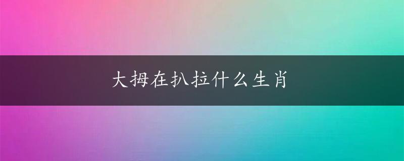 大拇在扒拉什么生肖