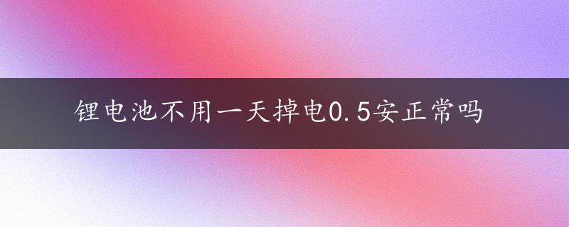 锂电池不用一天掉电0.5安正常吗