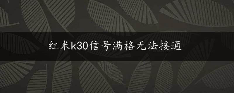 红米k30信号满格无法接通