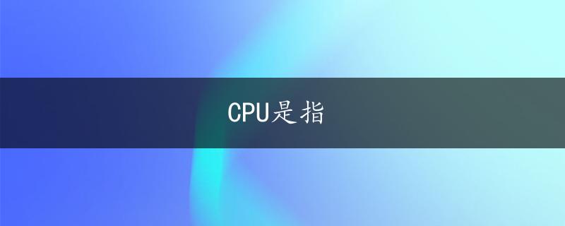 CPU是指