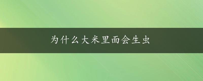 为什么大米里面会生虫