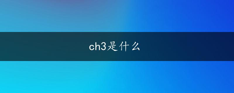 ch3是什么