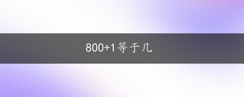 800+1等于几