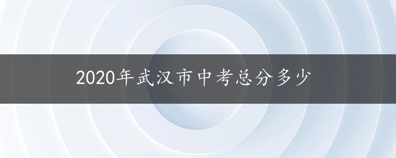 2020年武汉市中考总分多少