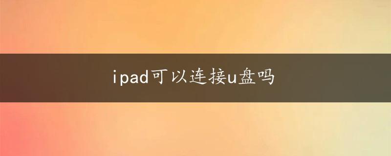 ipad可以连接u盘吗