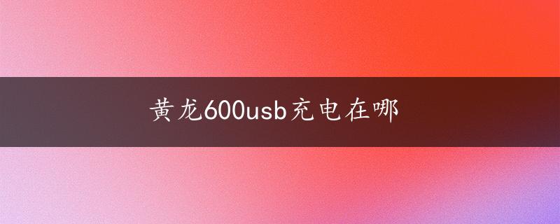 黄龙600usb充电在哪