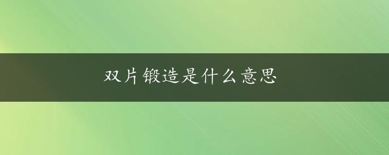 双片锻造是什么意思