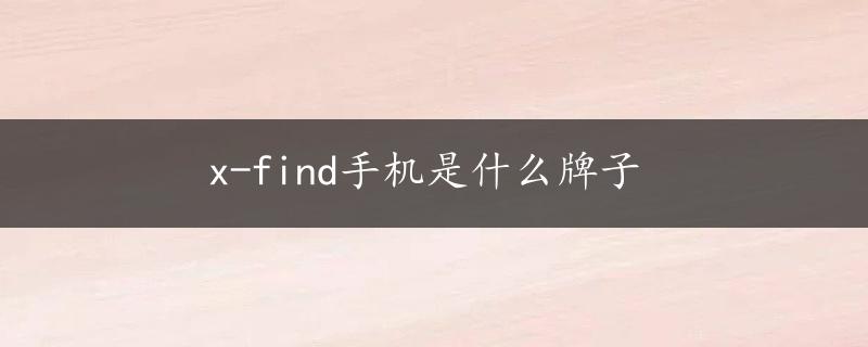 x-find手机是什么牌子